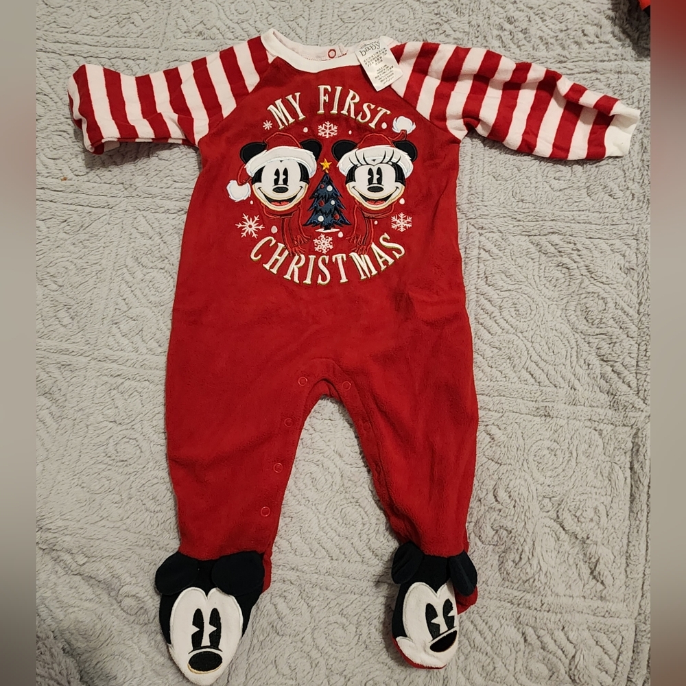 Mickey and Minnie First Christmas Fleece Footies